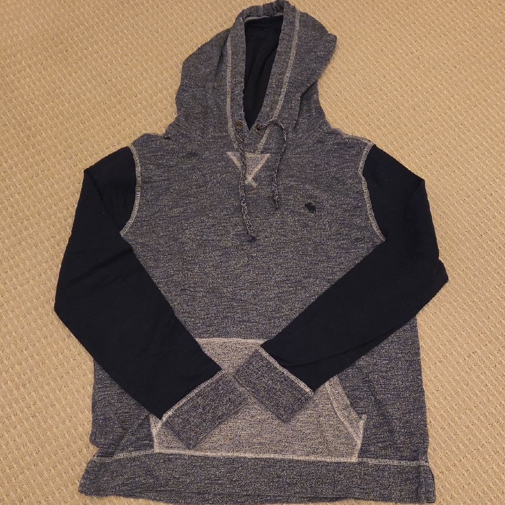 Abercrombie & Fitch Men's Navy Muscle Tee Hoodie